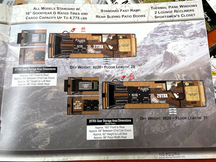 2022 Outdoors RV Mountain Trail 29TRX toy hauler travel trailer